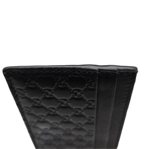 GUCCI Black Leather Guccissimo Card Holder - Picture 5 of 12